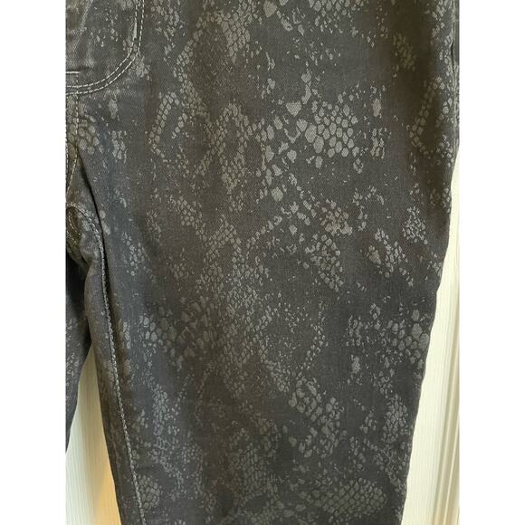 Beija Flor Jeans Audrey Slimming Ankle Black Snakeskin Print Stretch Size 2 Edgy - Picture 2 of 11